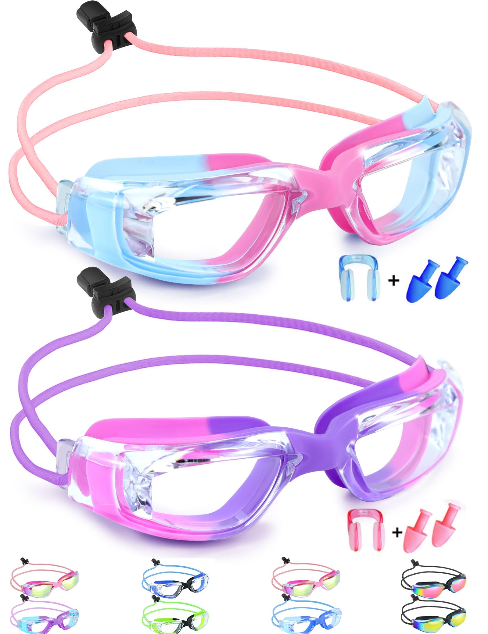 Gafas de natación con correa elástica Sin fugas Antivaho Gafas